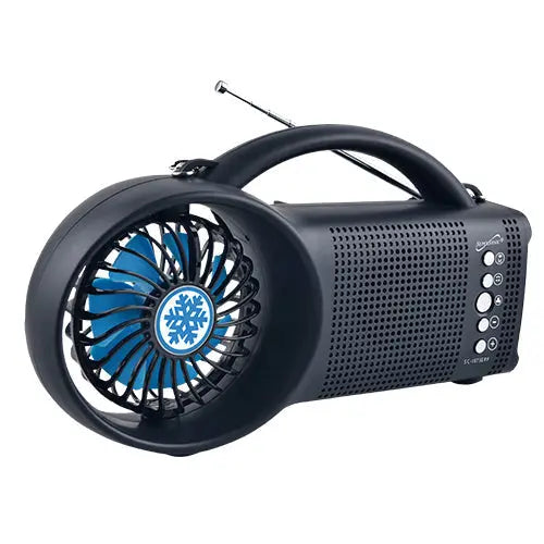 Solar Power Bluetooth Speaker with FM Radio / LED Torch Light / Fan - Shakefav.com