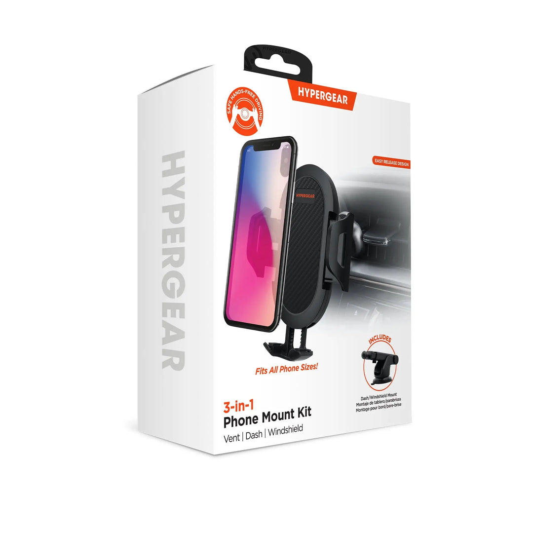 HyperGear 3-in-1 Phone Mount Kit Black (15289-HYP) Sky Iapetus