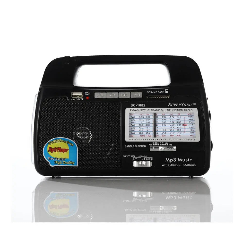 9 Band AM/FM/SW1-7 Portable Radio with Built-In Torch Light - Shakefav.com