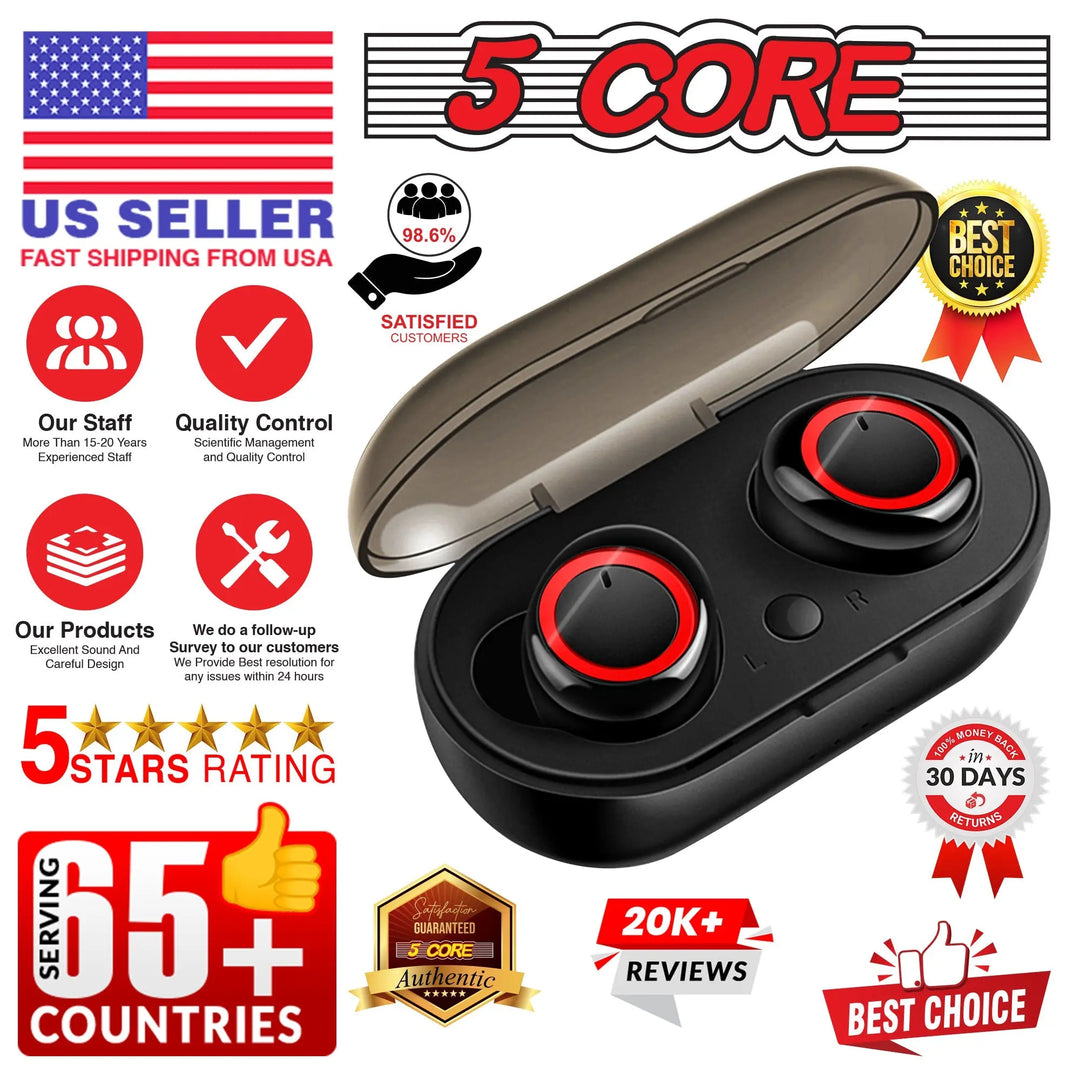 5Core Wireless Ear Buds  Mini Bluetooth Noise Cancelling Earbud - Shakefav.com