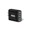 PBG 5 Port LED Wall Charger with 4-XL 10FT Charging Cables for Iphone