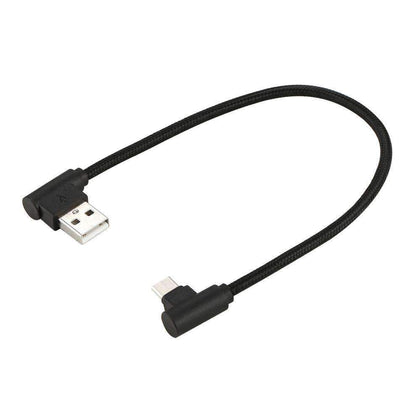 AMZER® 25 سم USB إلى USB-C / Type-C كوع مزدوج من النايلون المنسوج