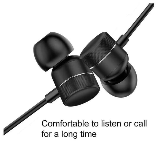 3.5mm Knurling Oblique In-Ear Style Wire Control Earphone - Black - Shakefav.com