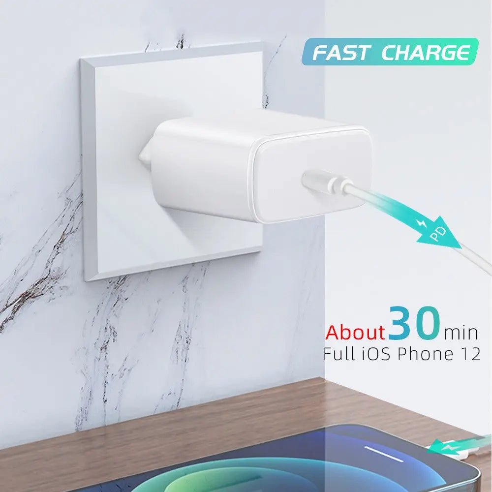 45W USB-C Wall Charger with Fast Charge PD Adapter for iPhone 12/12-iPhone 12 charger - Shakefav.com