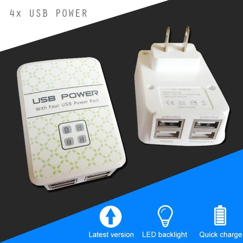 USB Charger 4-Port Charging Station - Shakefav.com