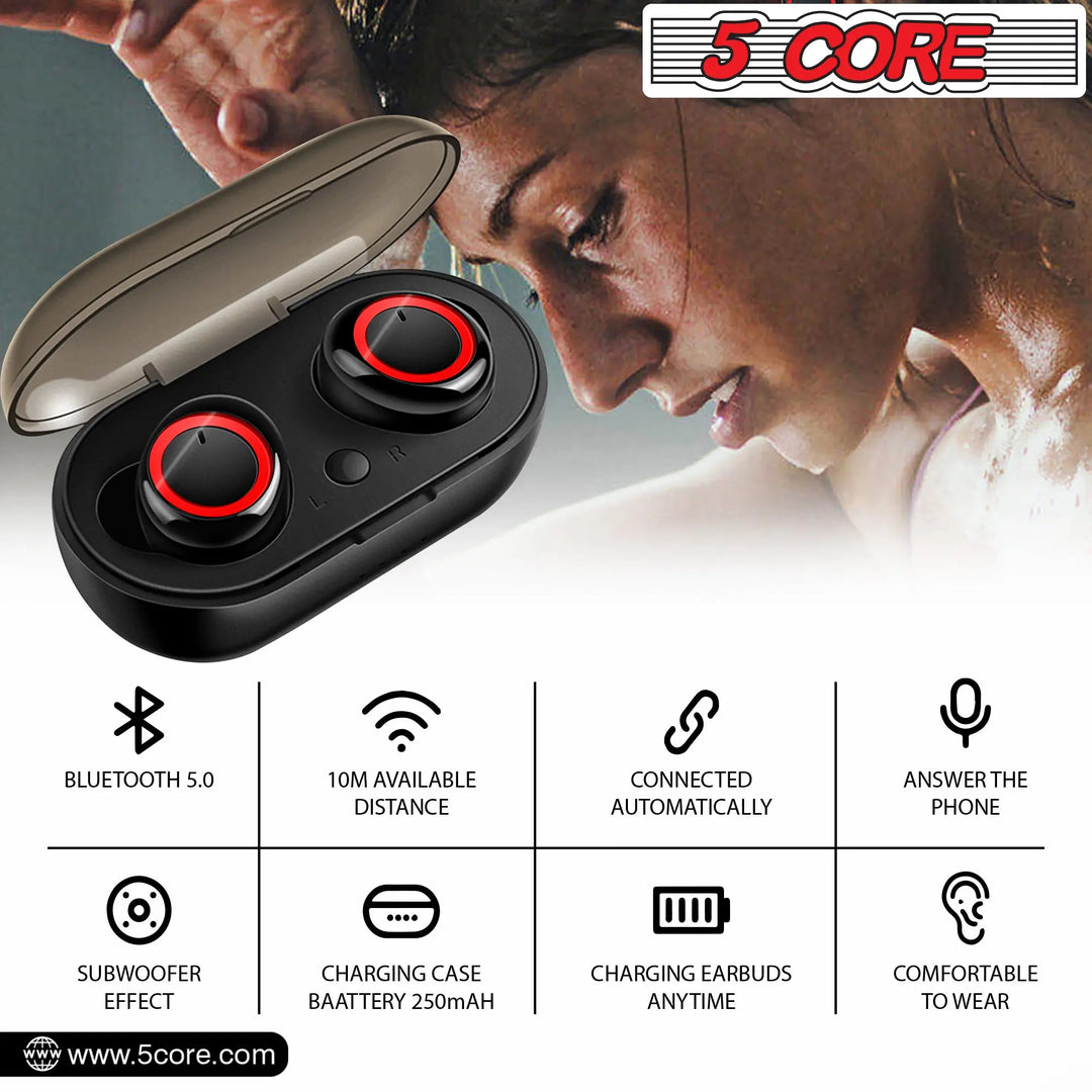 5Core Wireless Ear Buds  Mini Bluetooth Noise Cancelling Earbud - Shakefav.com