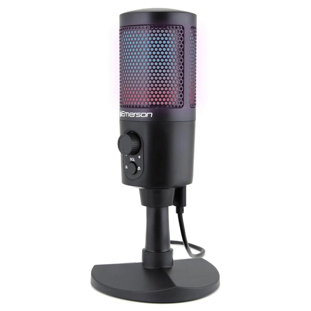 Emerson USB Gaming & Streaming Microphone with RGB Lighting with Sky Iapetus