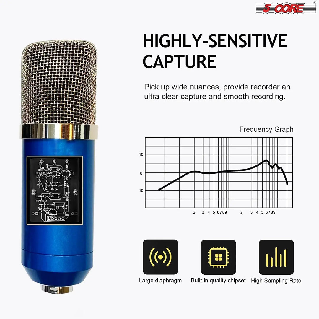 5Core Recording Microphone Podcast Bundle  Professional Condenser - Shakefav.com