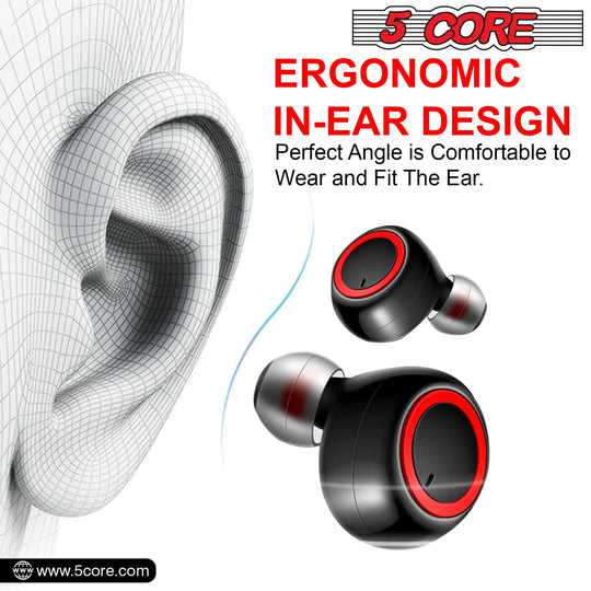 5Core Wireless Ear Buds  Mini Bluetooth Noise Cancelling Earbud - Shakefav.com