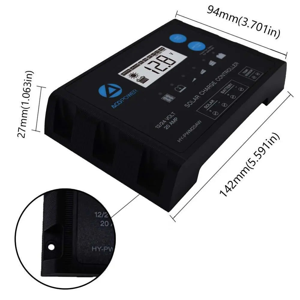 ACOPOWER ProteusX 20A PWM Charge Controller-Solar Charge Controller - Shakefav.com