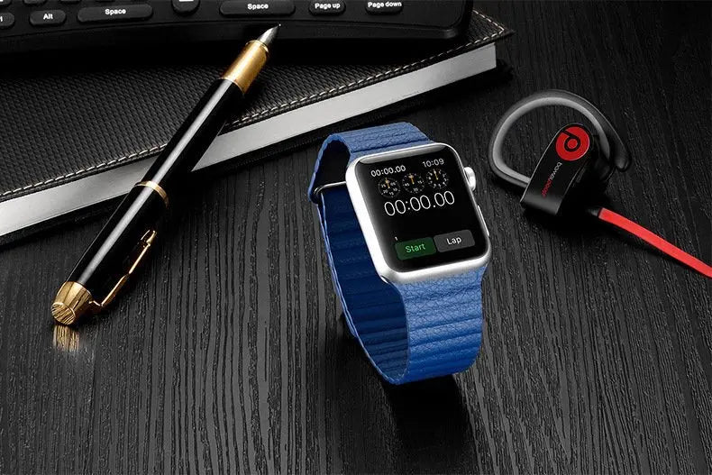 Magnet Genuine Leather Apple Watch Band - Shakefav.com