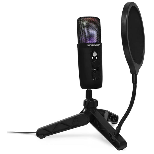 Emerson USB Gaming and Streaming Condenser Microphone with LED Sky Iapetus