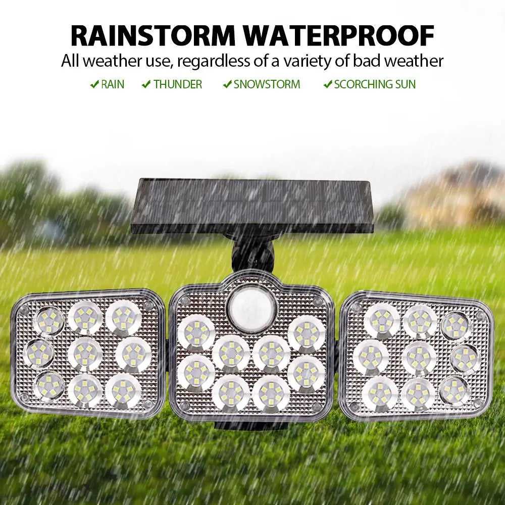 3 Adjustable Heads 270° Wide Angle Illumination Solar Lights Outdoor - Shakefav.com