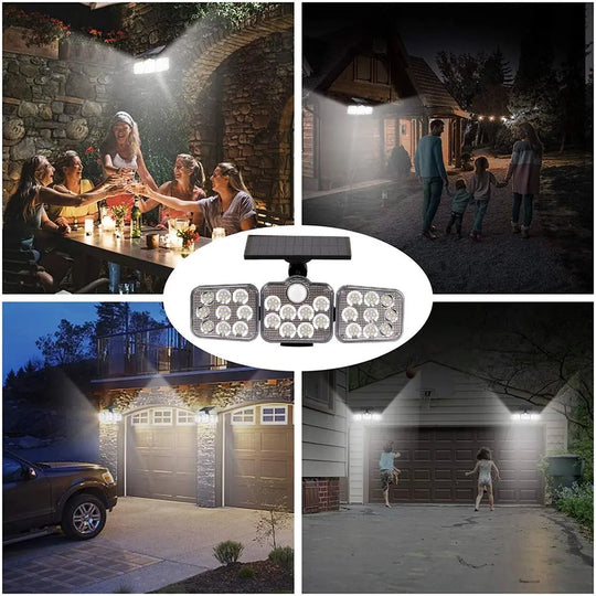 3 Adjustable Heads 270° Wide Angle Illumination Solar Lights Outdoor - Shakefav.com