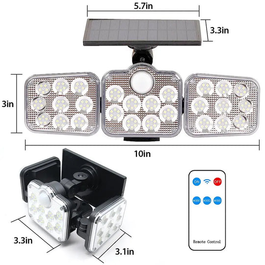 3 Adjustable Heads 270° Wide Angle Illumination Solar Lights Outdoor - Shakefav.com