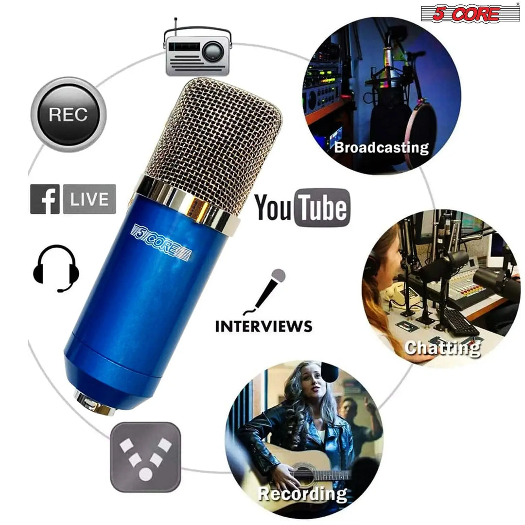 5Core Recording Microphone Podcast Bundle  Professional Condenser - Shakefav.com