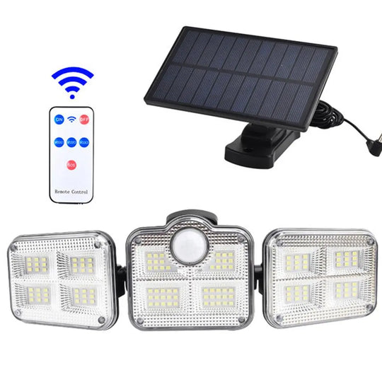 Solar Sensor Light 122 LED 3Head Outdoor Spotlight with 3 Modes-LED Spotlight - Shakefav.com