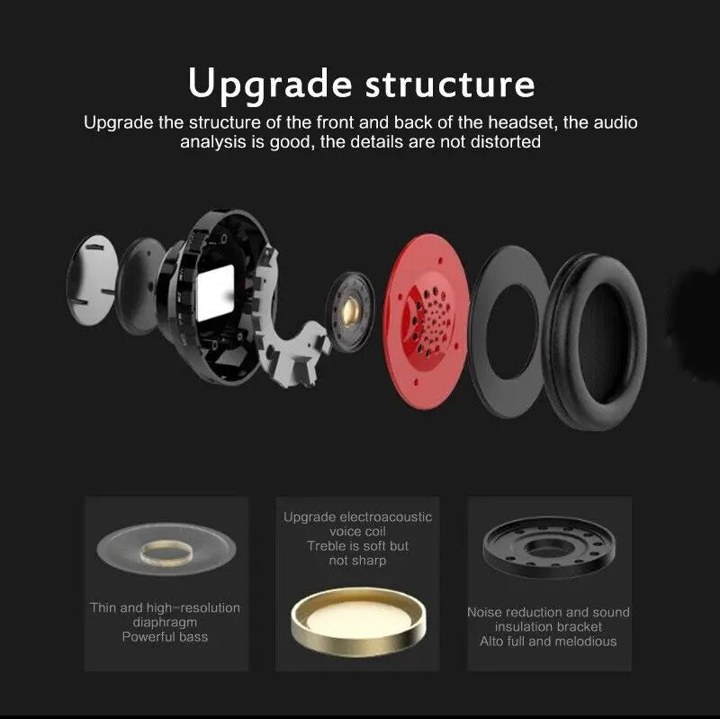 Super Bass Wireless Bluetooth Headphones Foldable Stereo Earphones Puce Gaia