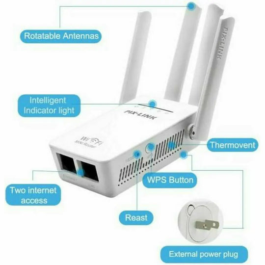 1200Mbps WiFi Range Extender Repeater Wireless Amplifier Router Signal Puce Gaia