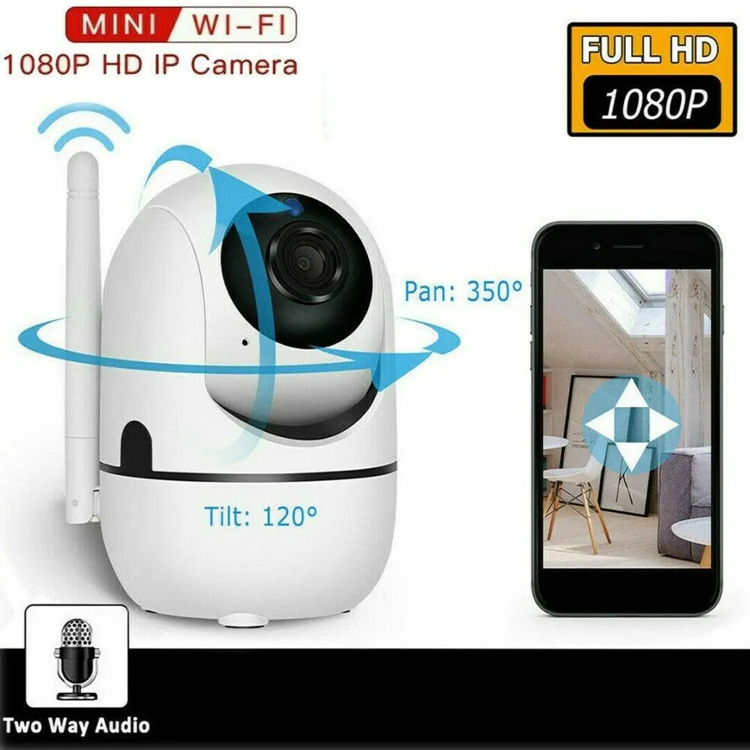 1080P WiFi Wireless Indoor Home Security Camera Night Vision Baby Pet Puce Gaia