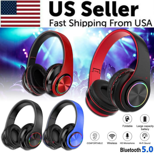 Super Bass Wireless Bluetooth Headphones Foldable Stereo Earphones Puce Gaia