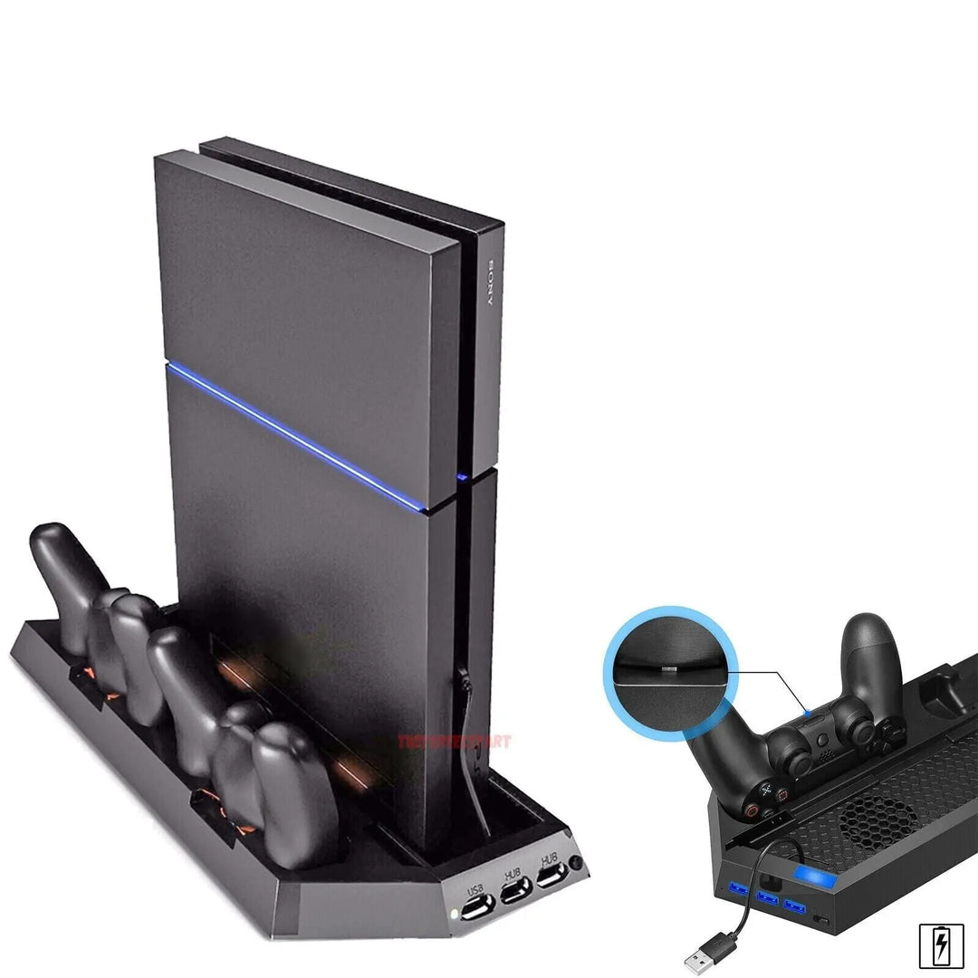 PS4 Cooling Station Vertical Stand 2 Controller Charging Dock For Puce Gaia