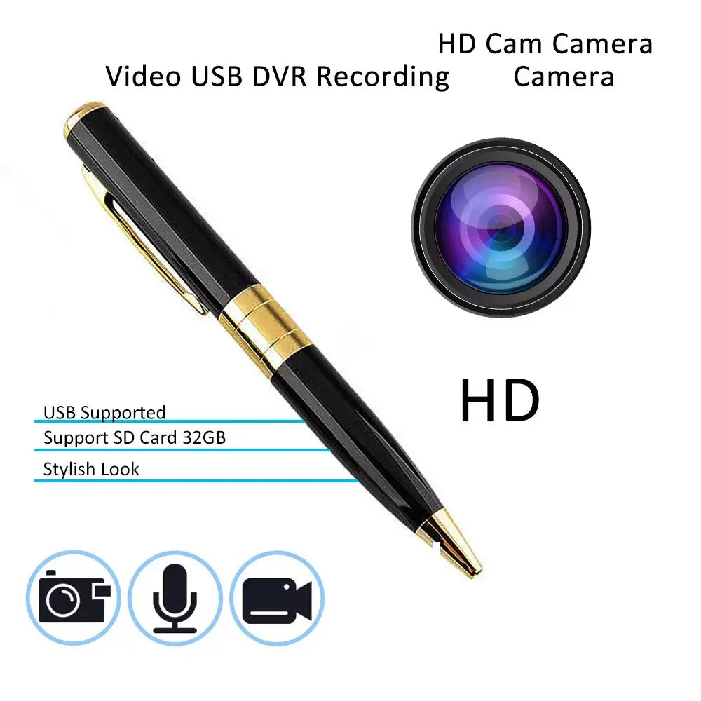 Pen Camera Cam Mini Hidden Pocket Audio Video Recorder DVR Security Puce Gaia