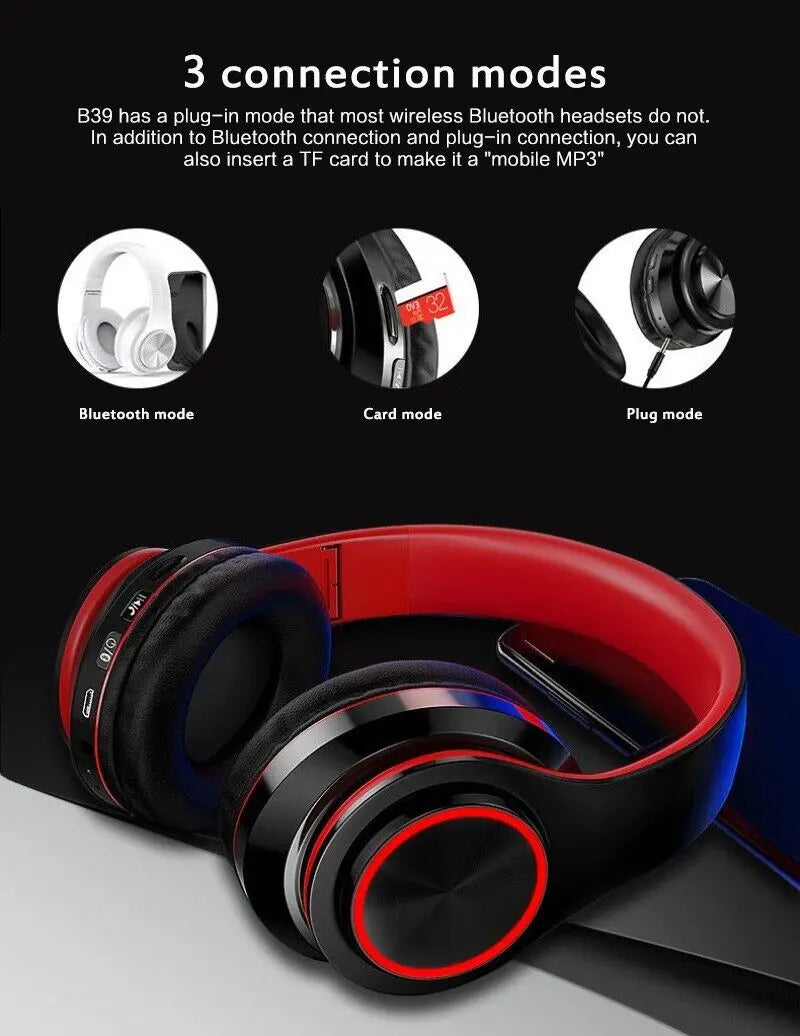 Super Bass Wireless Bluetooth Headphones Foldable Stereo Earphones Puce Gaia