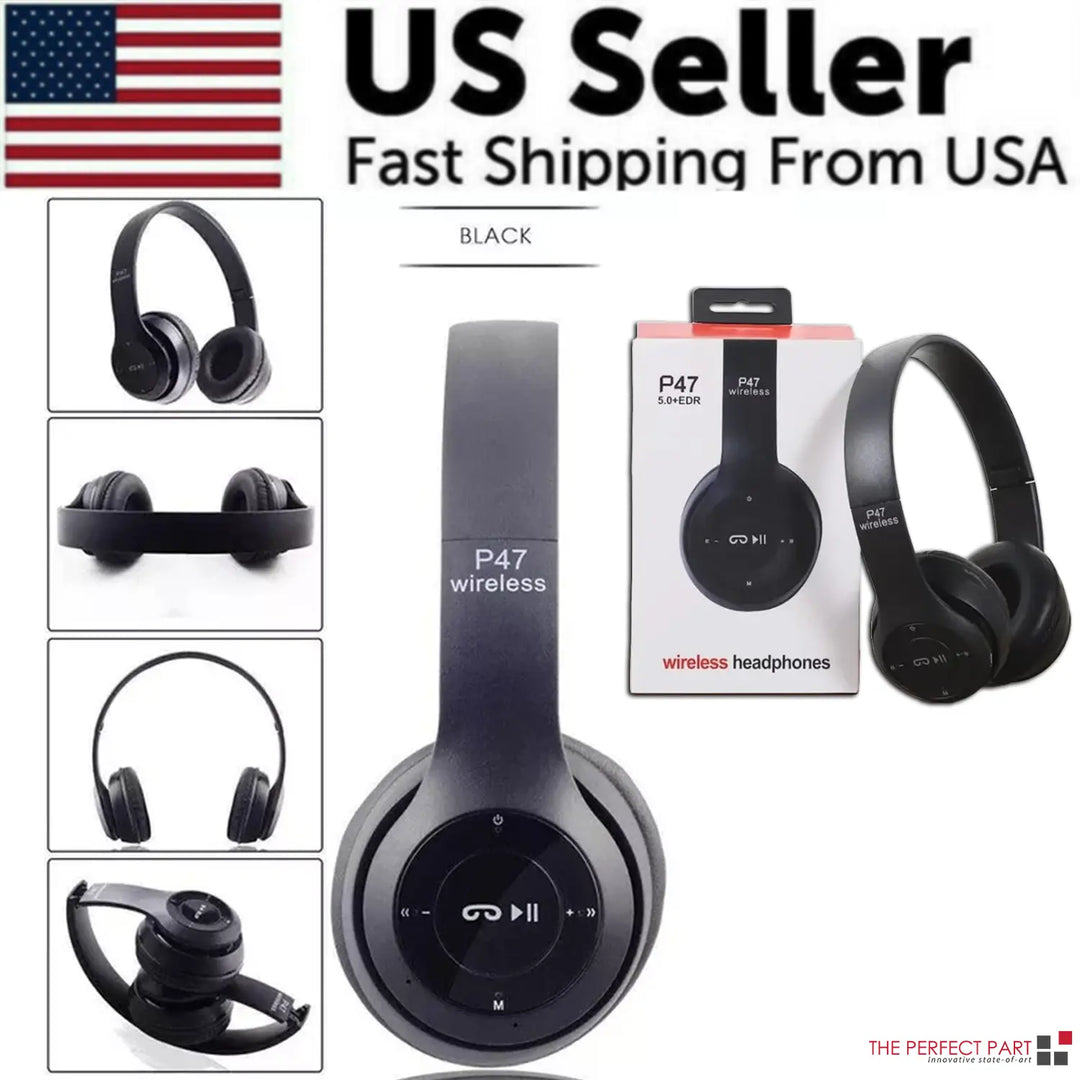 Wireless Bluetooth 5.0 Headphones Headset Over-Ear FM Radio MIC Puce Gaia