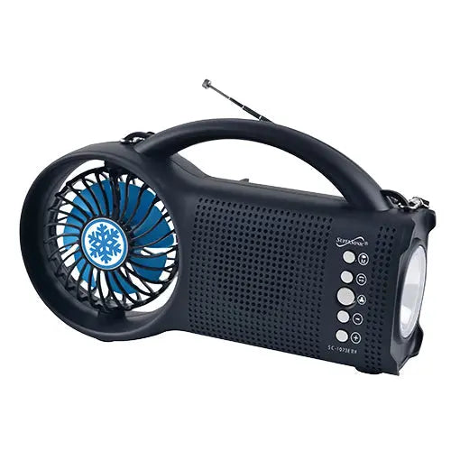 Solar Power Bluetooth Speaker with FM Radio / LED Torch Light / Fan - Shakefav.com