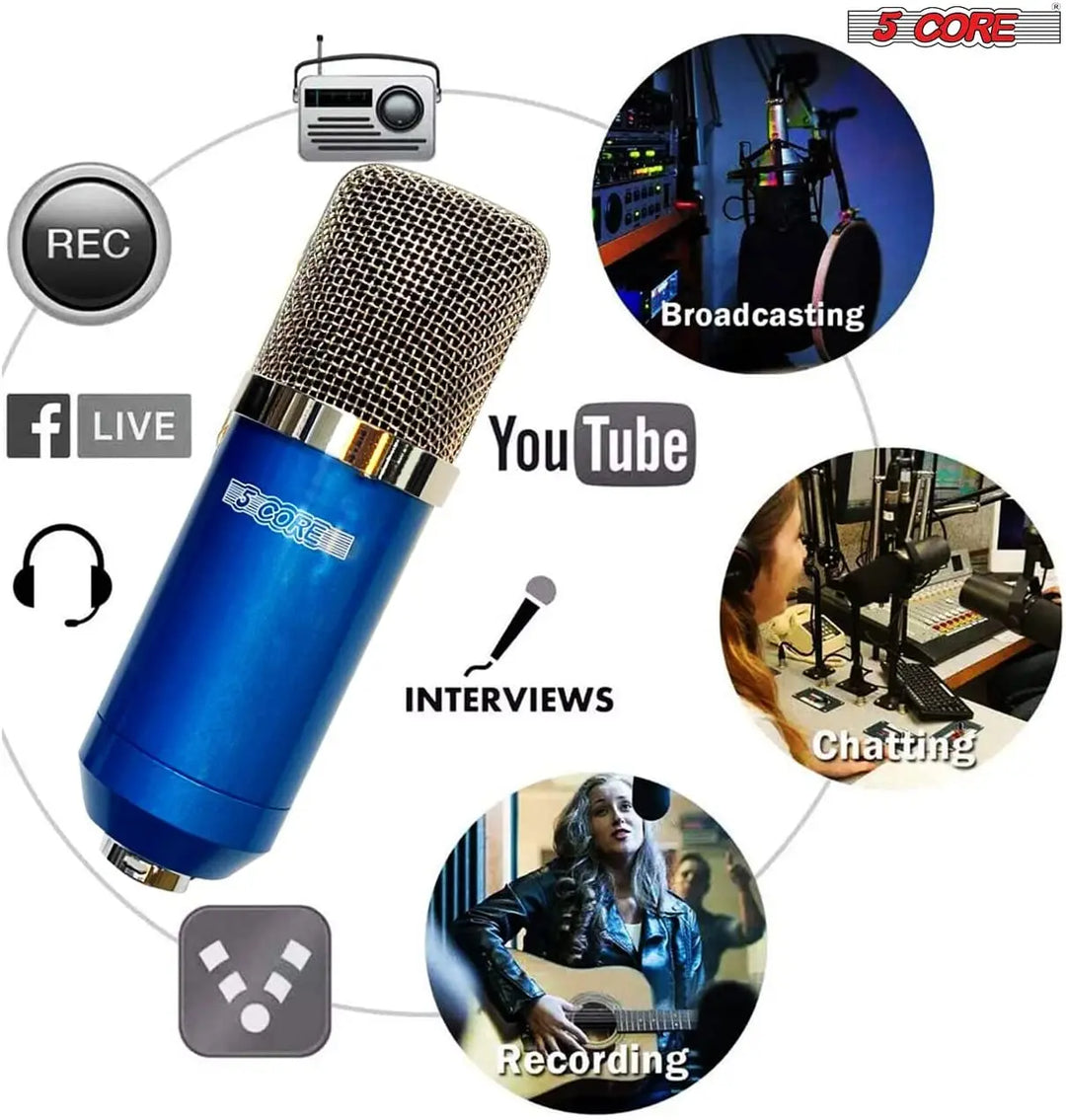 5Core Recording Microphone Podcast Bundle  Professional Condenser - Shakefav.com