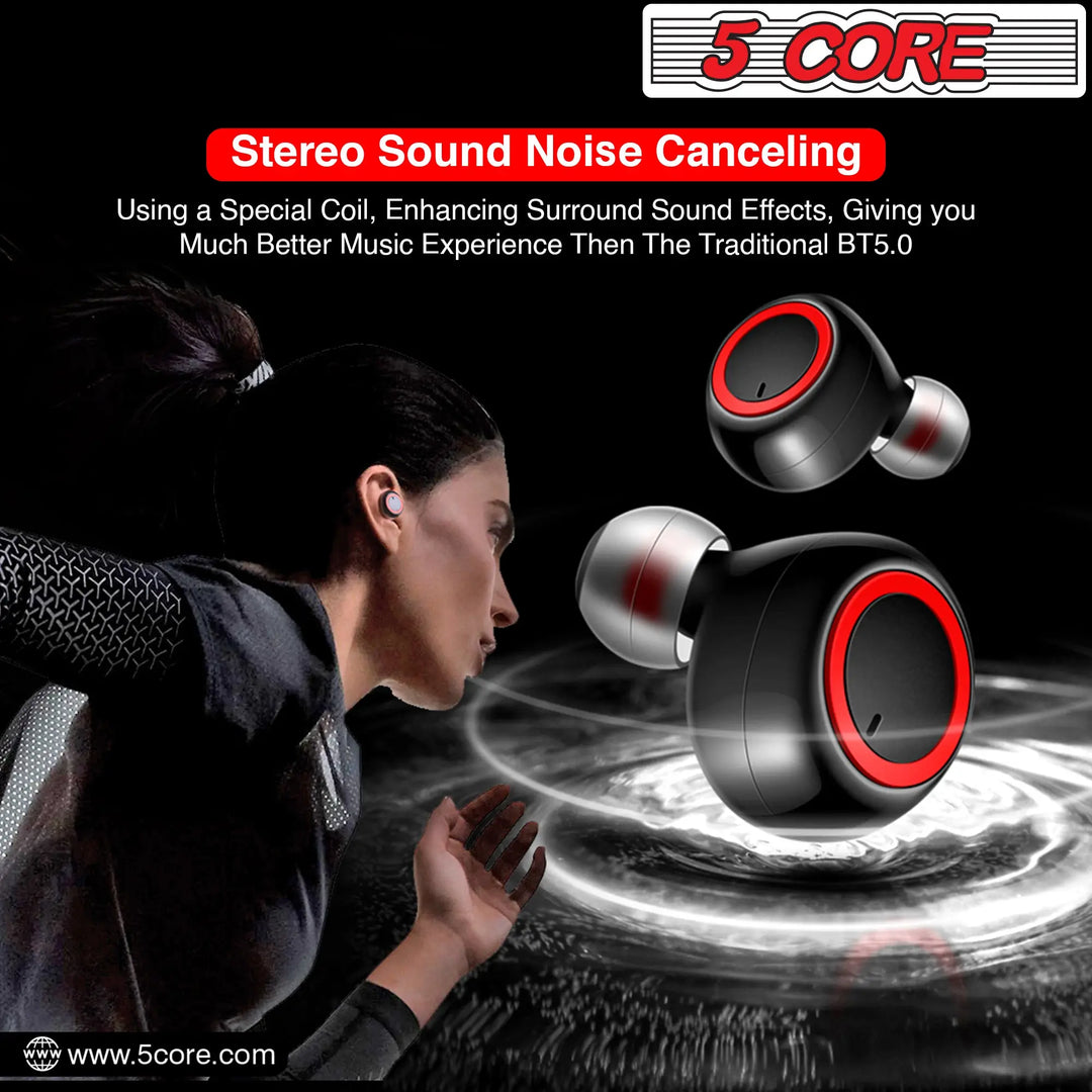 5Core Wireless Ear Buds  Mini Bluetooth Noise Cancelling Earbud - Shakefav.com