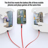 3 port LED Display Wall Charger  and 3 in 1 Cable Bundle Gold