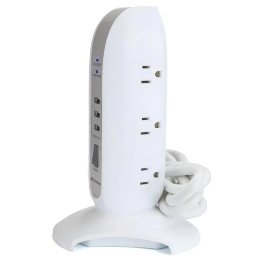 Emerson 5-Outlet + USB Charging Tower with Surge Protection Sky Iapetus