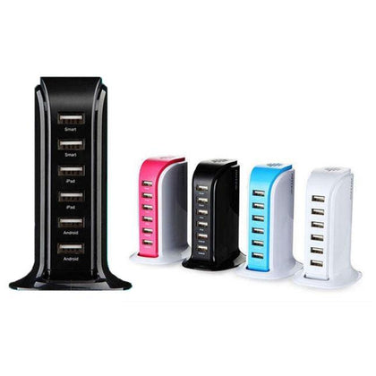 Tour colorée USB Smart Power 6 pour chaque bureau à la maison ou au bureau