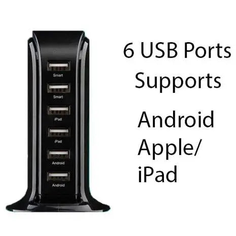 Smart Power 6 USB Colorful Tower for Every Desk at Home or Office - Shakefav.com