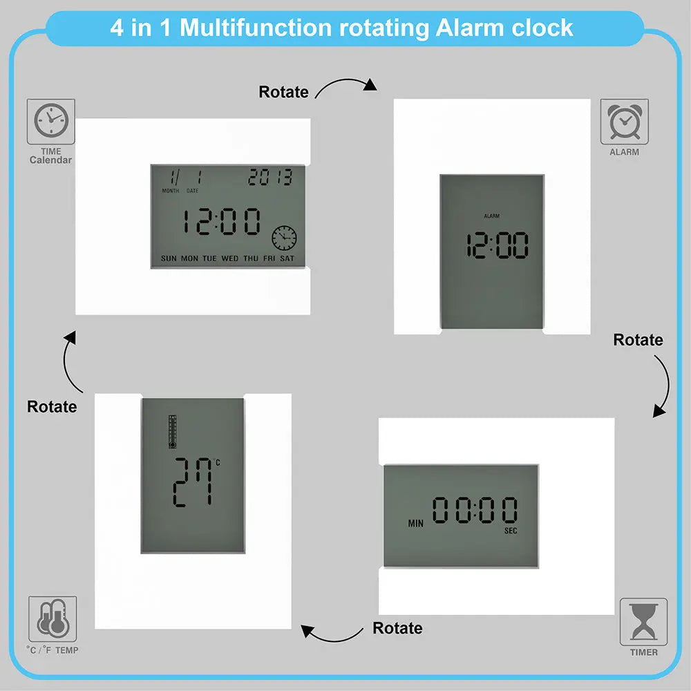 Electronic Square LCD Calendar Alarm Clock Digital - Shakefav.com