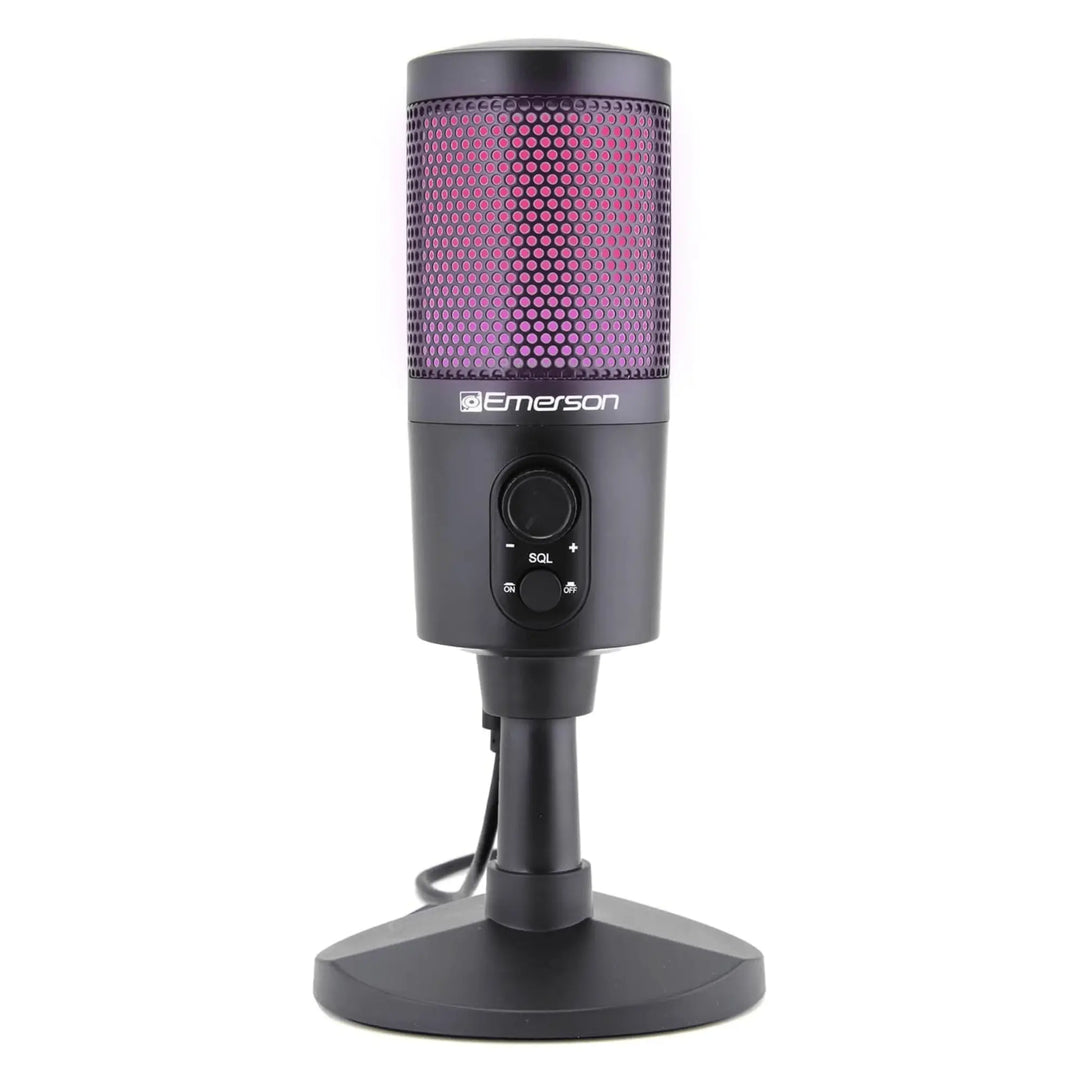 Emerson USB Gaming & Streaming Microphone with RGB Lighting with Sky Iapetus