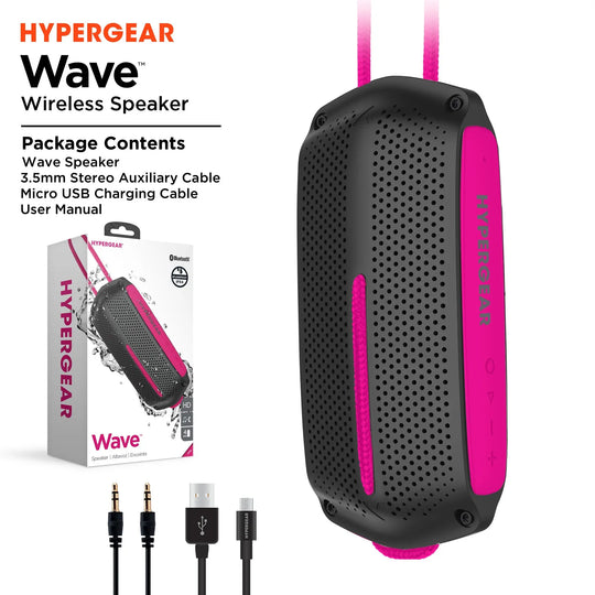 HyperGear Wave Water Resistant Wireless Speaker with Extended Battery - Shakefav.com