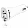 Chargeur de voiture pratique AMZER 2.1A/1A double USB 2 ports (blanc) - paquet de 4