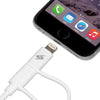 كابل Amzer Apple MFi Certified 2-1 Sync & Charge Lightning مع مايكرو