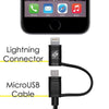 كابل Amzer Apple MFi Certified 2-1 Sync & Charge Lightning مع مايكرو