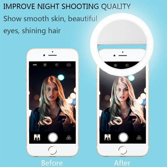 Portable Selfie Ring Clip On for Mobile Phone - Shakefav.com