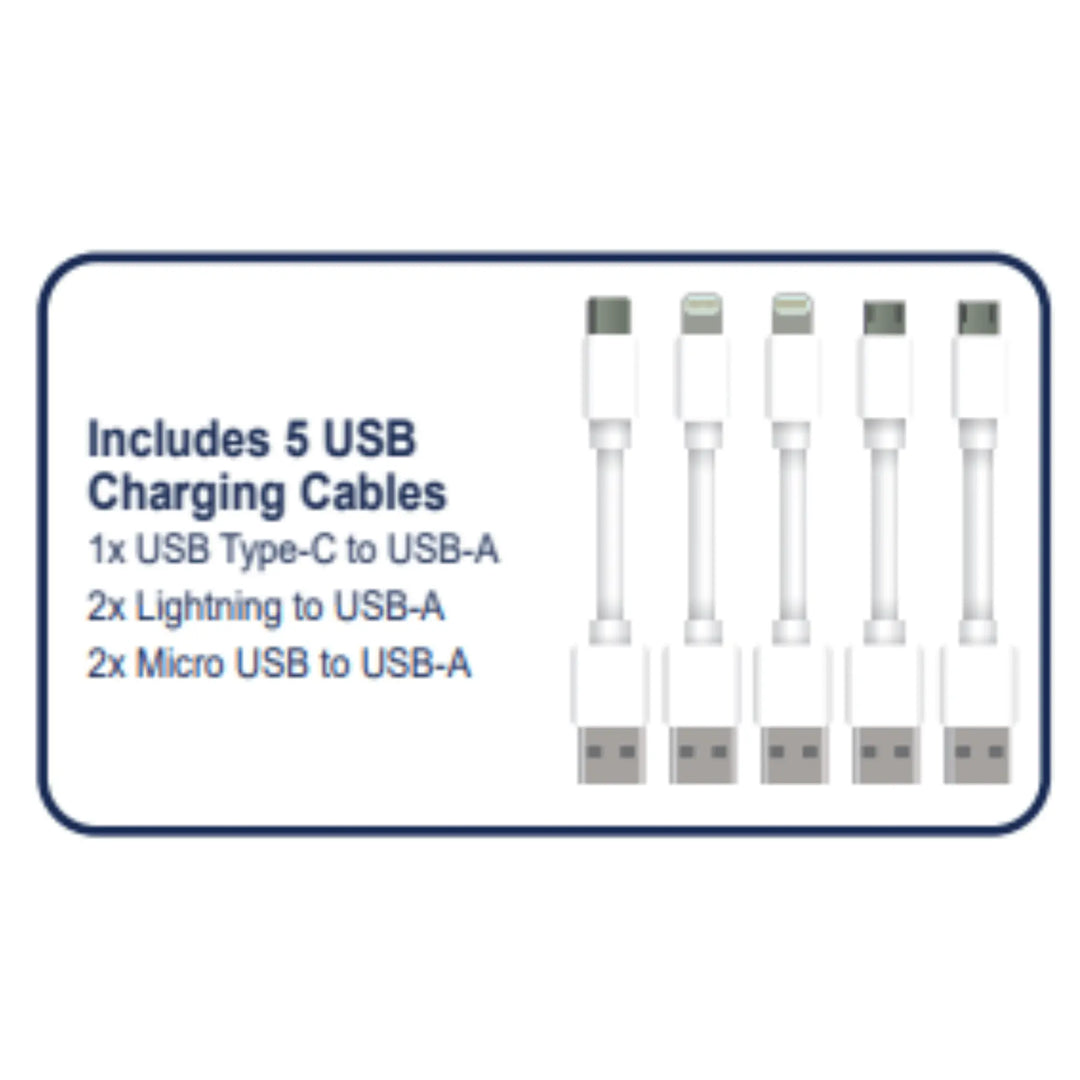 Emerson 5-Port USB Charging Station with LED Charging Indicator Light Sky Iapetus