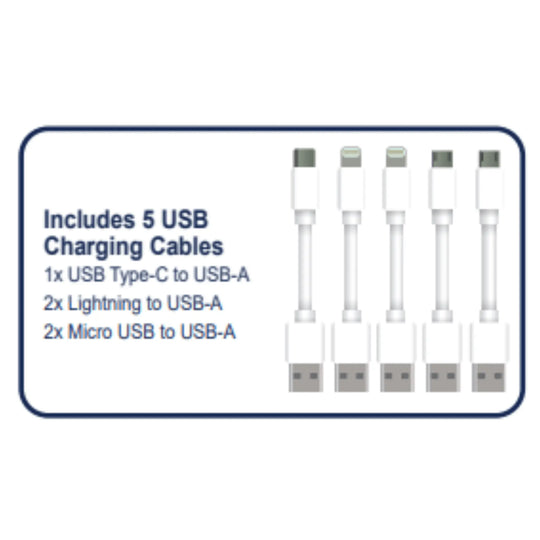 Emerson 5-Port USB Charging Station with LED Charging Indicator Light Sky Iapetus