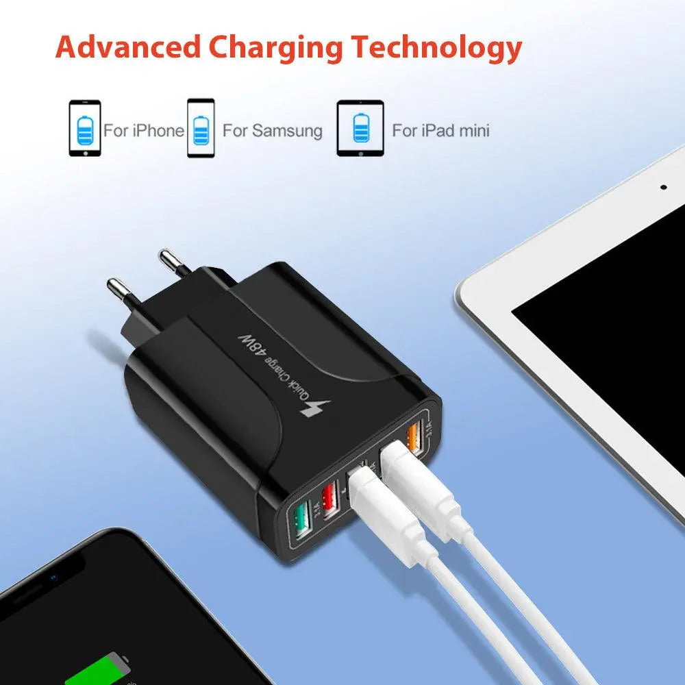 2 Pack of 5 Port Wall Charger Charge 5 Devices at Once! - Shakefav.com