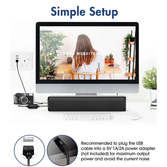 Desktop PC Portable Soundbar Speaker - Shakefav.com