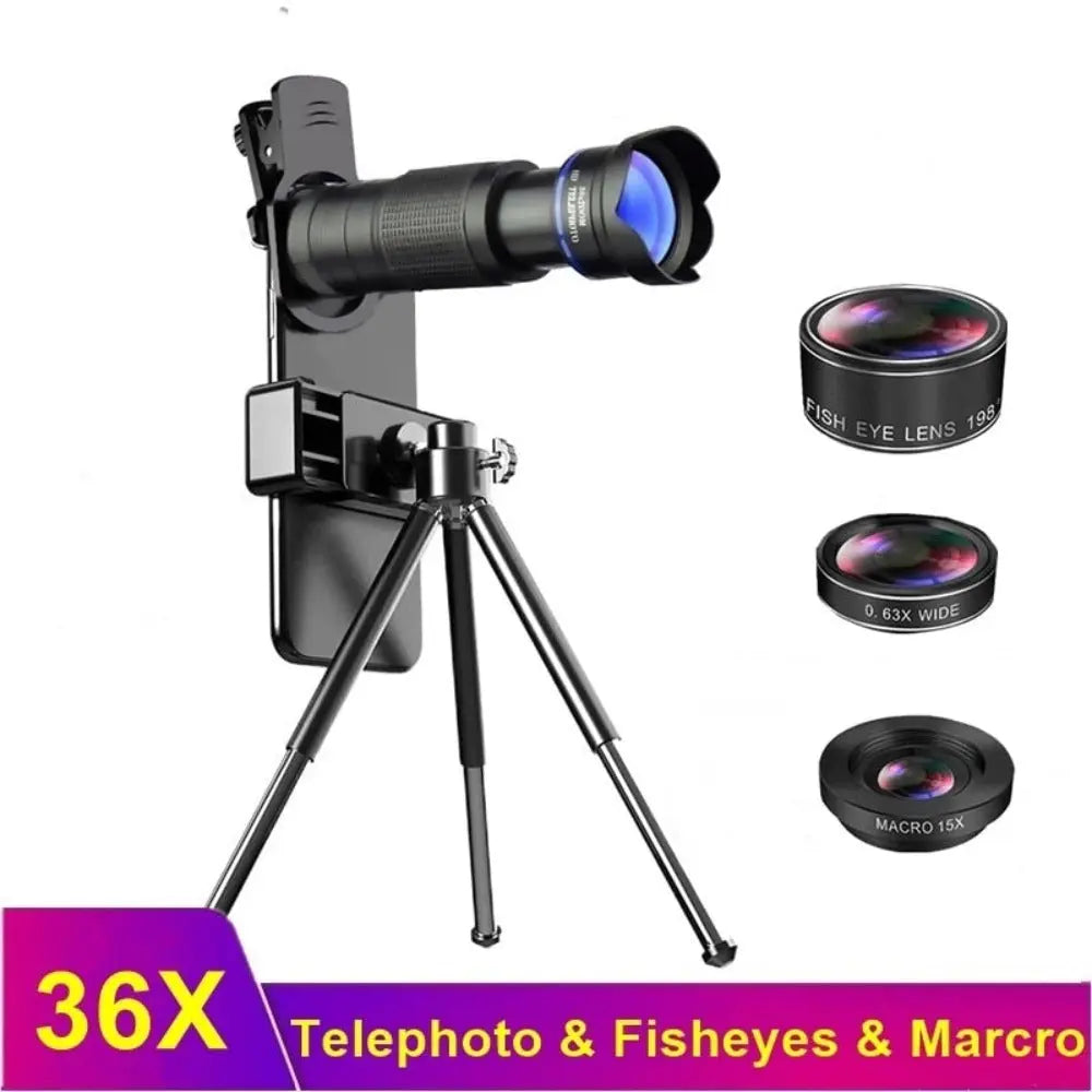 Dragon 36X Mobile Phone Lens Kit With Tripod Yellow Pandora