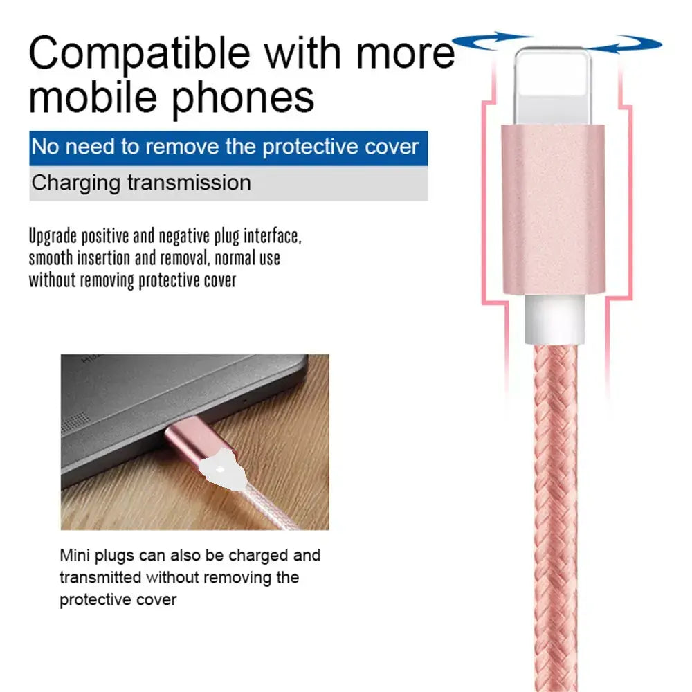 PBG XL 10FT Charger Compatible for Iphone Cable's  Nylon Woven - Shakefav.com