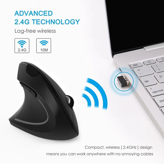 2.4G Wireless Ergonomic Vertical Mouse - Shakefav.com